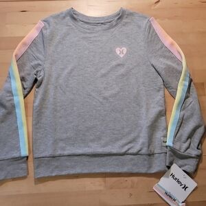 Hurley Kids Gray Sweatshirt with Rainbow Stripes
